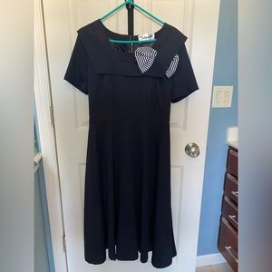 Tatyana Sailor Style Dress, Black, Vintage Style, Pinup